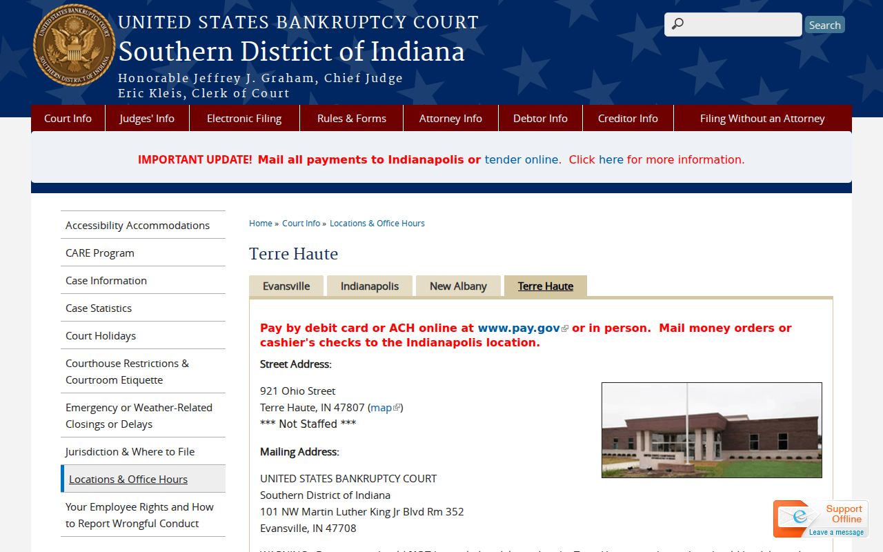 Terre Haute bankruptcy division serving Gosport and Owen County