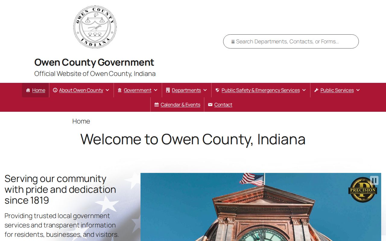 Owen County court docket county government and courthouse source
