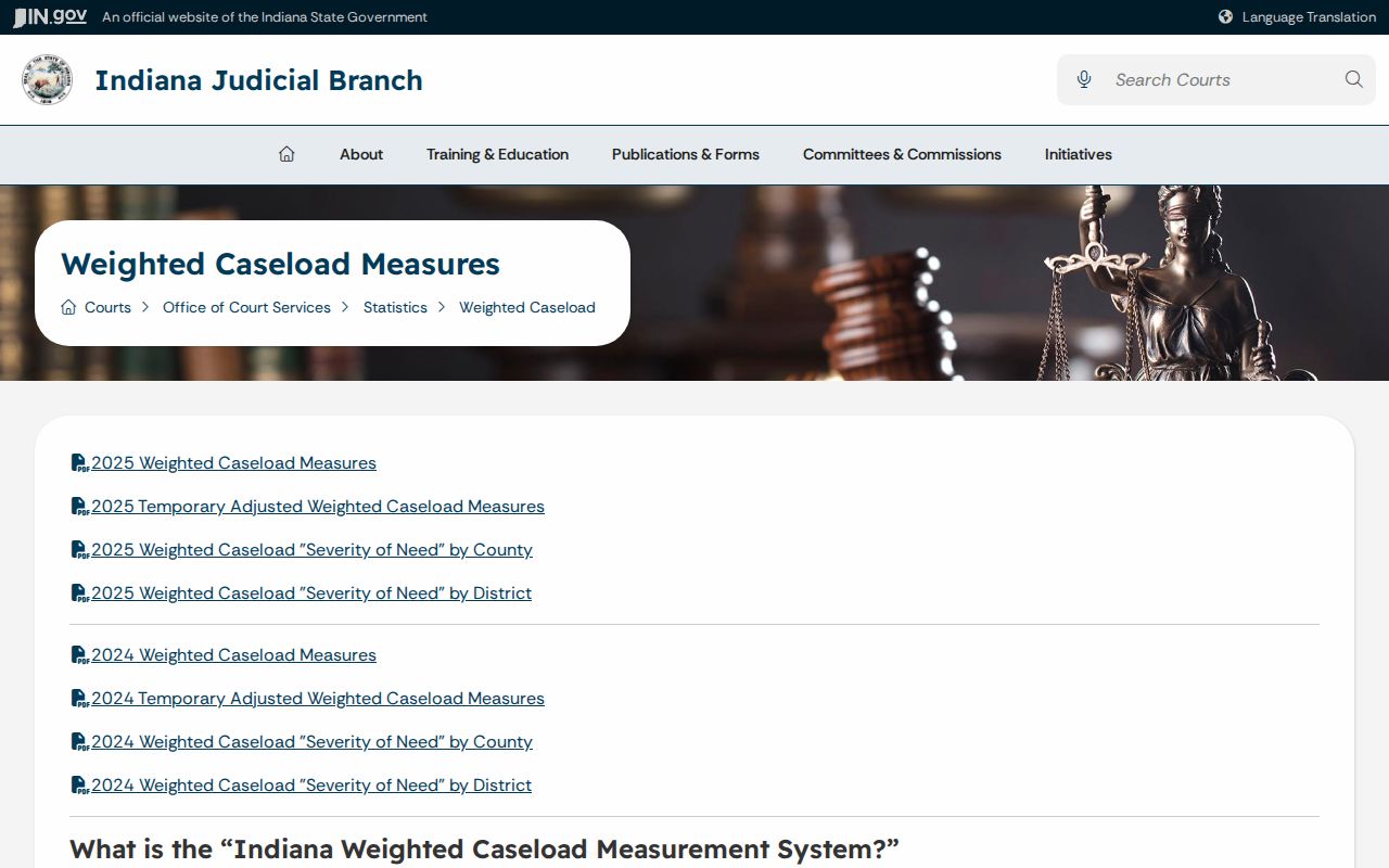 Owen County court docket weighted caseload source